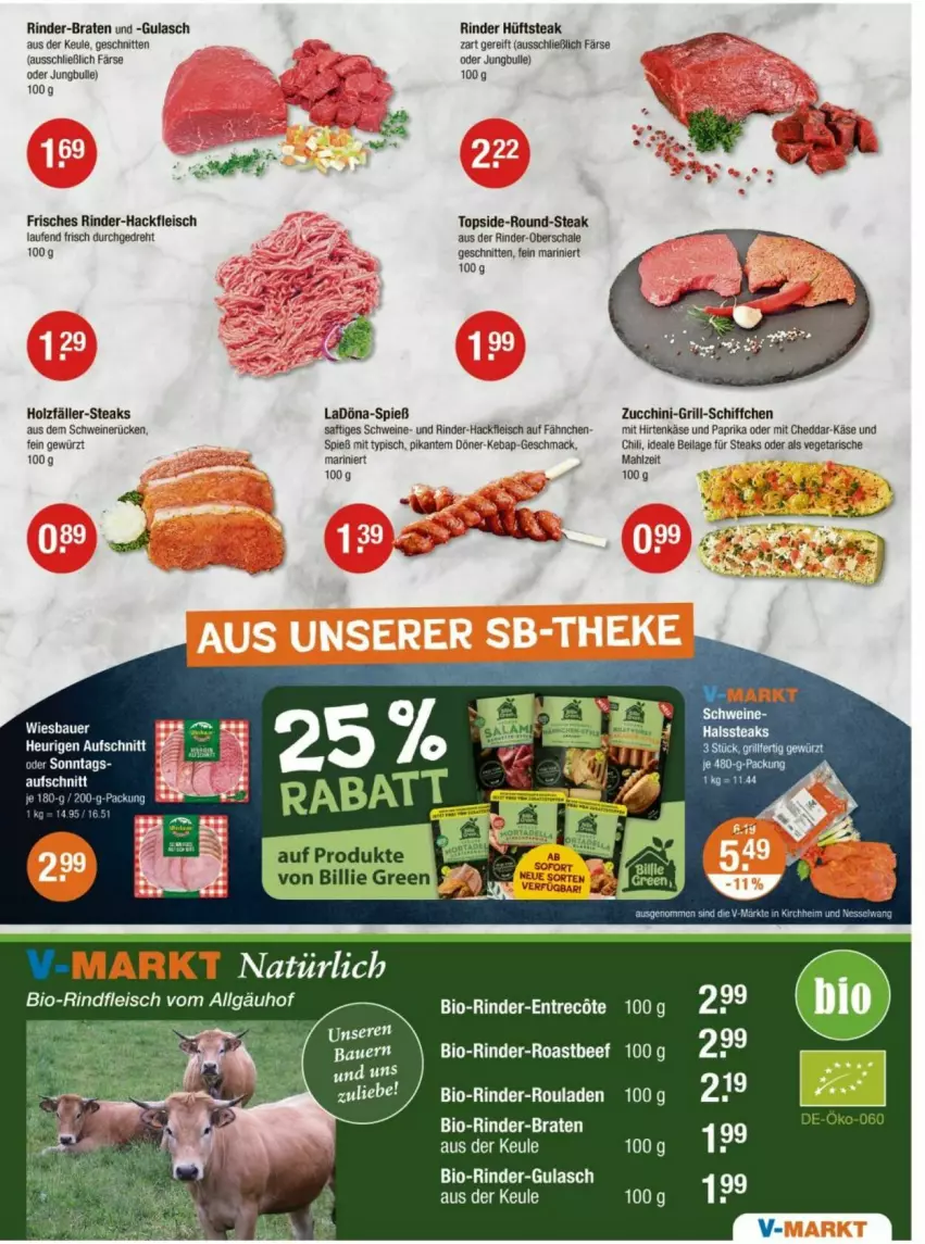 Aktueller Prospekt Vmarkt - Prospekte - von 08.05 bis 14.05.2025 - strona 3 - produkty: auer, aufschnitt, Bau, Bauer, beef, bio, bio-rindfleisch, braten, cheddar, chili, eis, ente, fleisch, gewürz, grill, gulasch, hackfleisch, hirtenkäse, Holz, hüftsteak, ilag, Käse, Laufen, LG, mac, paprika, rind, rinder, rinder-hackfleisch, rinder-rouladen, rindfleisch, roastbeef, rouladen, saft, Schal, Schale, Schiffchen, schnitten, schwein, schweine, schweinerücken, steak, steaks, Ti, Vegeta, wein, weine, wiesbauer, zucchini
