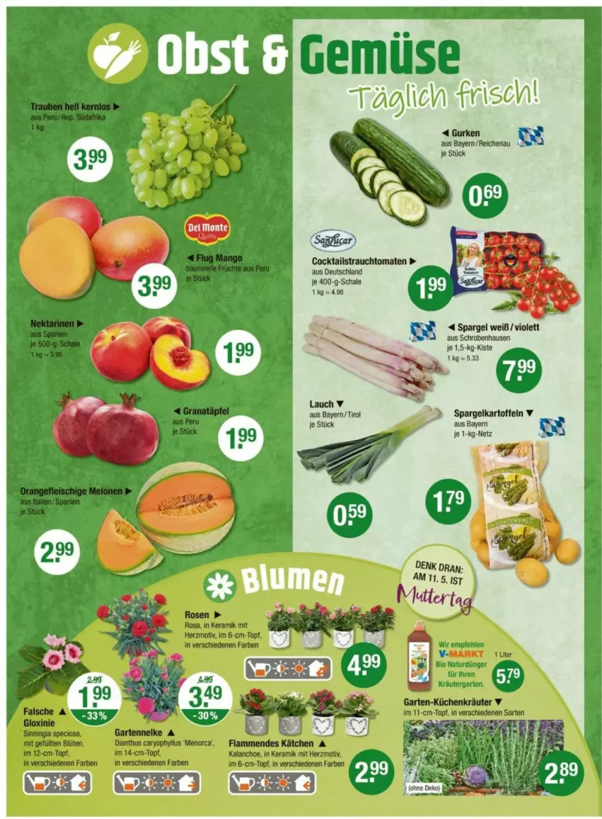 Aktueller Prospekt Vmarkt - Prospekte - von 08.05 bis 14.05.2025 - strona 4 - produkty: cocktail, cocktails, Rauch, Schal, Schale, spargel, strauchtomaten, tomate, tomaten