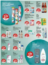 Gazetka promocyjna Vmarkt - Prospekte - Gazetka - ważna od 14.05 do 14.05.2025 - strona 10 - produkty: deo, deo roll-on, deospray, doppelherz, dove, eis, elmex, erde, flasche, gin, gliss, Glucosamin, Kollagen, meridol, pasta, reiniger, roll-on, säfte, sprühflasche, spülung, tablet, tablett, Tablette, Ti, vita, Vitamin C, zahnpasta
