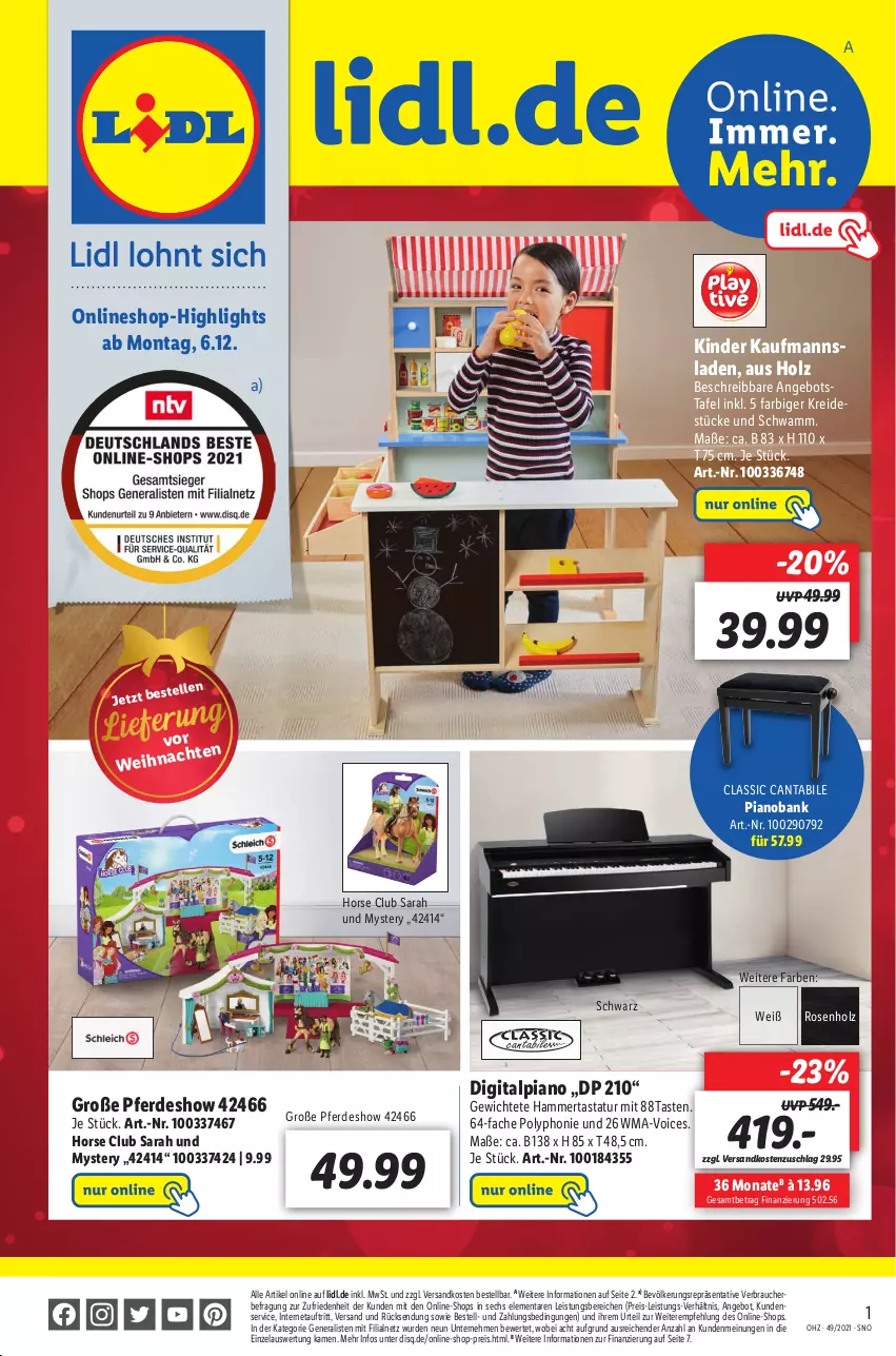 Aktueller Prospekt Lidl - Wochen-Highlights im Onlineshop - von 06.12 bis 12.12.2021 - strona 1