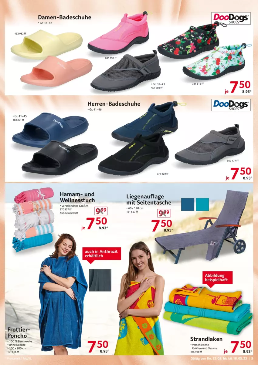 Aktueller Prospekt Selgros - Nonfood - von 12.05 bis 18.05.2022 - strona 5 - produkty: Bad, Bau, baumwolle, eis, hama, Liege, mam, schuhe, strandlaken, Tasche, Ti, tuc, Wellnesstuch, wolle