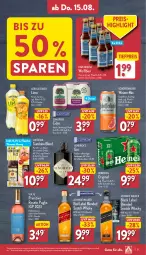 Gazetka promocyjna Aldi Nord - Von Montag - Gazetka - ważna od 17.08 do 17.08.2024 - strona 31 - produkty: bier, black label, blended scotch, blended scotch whisky, cider, drink, drinks, eis, elle, flasche, frucht, gerolsteine, gerolsteiner, gin, grapefruit, heineken, jim beam, johnnie walker, krone, lack, limo, mac, natur, primitivo, reis, rosato, roséwein, schöfferhofer, scotch, scotch whisky, somersby, steiner, sunshine, teller, thomas henry, Ti, tiefpreis, wein, whisky, ZTE