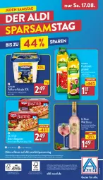 Gazetka promocyjna Aldi Nord - Von Montag - Gazetka - ważna od 17.08 do 17.08.2024 - strona 39 - produkty: aldi, aus der tiefkühlung, auto, baguette, Becher, Bistro Baguette, cocktail, Dr. Oetker, flasche, frucht, fruchtsaft, getränk, gin, gurke, homann, kartoffel, kartoffelsalat, magazin, papier, pfanne, Pfanner, saft, salat, telefon, Ti, wein, Wild, wild berry, ZTE