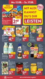 Gazetka promocyjna Aldi Nord - Von Montag - Gazetka - ważna od 17.08 do 17.08.2024 - strona 6 - produkty: aceto, aldi, angebot, angebote, auer, backfisch, balsam, balsamico, Becher, bertolli, braten, bratwurst, culinesse, dressing, eis, elle, fertiggericht, fisch, fischstäbchen, flasche, frosta, iglo, knorr, krakauer, LG, mais, Mode, ohne palmöl, paprika, pasta, rama, reis, salat, salatdressing, snack, suppe, suppen, teller, Ti, wurst, Zum Dorfkrug