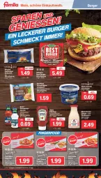 Gazetka promocyjna Famila - Prospekte - Gazetka - ważna od 17.09 do 17.09.2022 - strona 15 - produkty: Becher, brötchen, burger, chili, dip, eis, flasche, frischkäse, hamburger, hamburger brötchen, heinz, hochland, jalapeño, Käse, käsescheiben, ketchup, knorr, mozzarella, nuggets, reis, rel, röstzwiebeln, sauce, saucen, schlemmersauce, schlemmersaucen, Schmelzkäse, steak, steaks, Ti, ZTE, zwiebel, zwiebeln