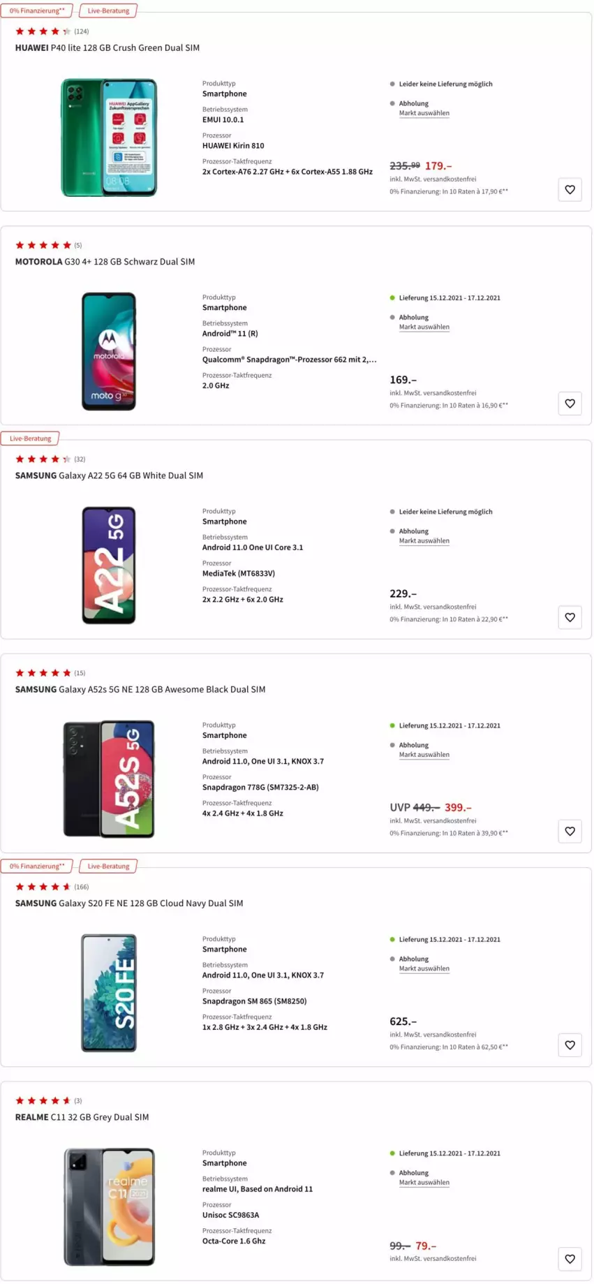 Aktueller Prospekt Media Markt - Prospekte - von 14.12 bis 21.12.2021 - strona 3 - produkty: Betriebssystem, Dual SIM, huawei, Huawei P40, Huawei P40 Lite, kiri, lack, motorola, ndk, Samsung, samsung galaxy, Samsung Galaxy A, Samsung Galaxy S, Samsung Galaxy S20, sim, smartphone, versandkostenfrei