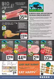 Gazetka promocyjna Edeka - Angebote der Woche - Gazetka - ważna od 03.06 do 03.06.2023 - strona 19 - produkty: aktionspreis, auer, Bau, Bauer, bio, decke, eis, elle, ente, fleisch, hähnchenschenkel, henkel, Kugel, LG, mac, mais, Nackensteak, nackensteaks, natur, nuss, reis, rel, ring, rouladen, schenkel, schinken, schwein, steak, steaks, Sushi, Ti, Tiere, wasser, wein, WICK