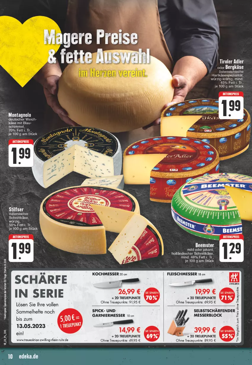 Aktueller Prospekt E Center - Angebote der Woche - von 01.05 bis 06.05.2023 - strona 10 - produkty: aktionspreis, Bergkäse, eis, garnier, hartkäse, Hefte, holländischer schnittkäse, Käse, messer, messerblock, reis, schnittkäse, Spezi, Ti, uhr