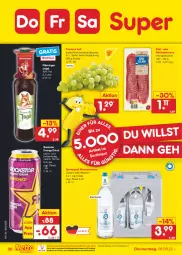 Gazetka promocyjna Netto Marken-Discount - Filial-Angebote - Gazetka - ważna od 10.09 do 10.09.2022 - strona 30 - produkty: Alwa, bestpreis, drink, eis, energy drink, flasche, Geflügel, glasflasche, mineralwasser, Mineralwasser Classic, ndk, reis, Rockstar, salami, Schal, Schale, Spreequell, Ti, trauben, versandkostenfrei, wasser