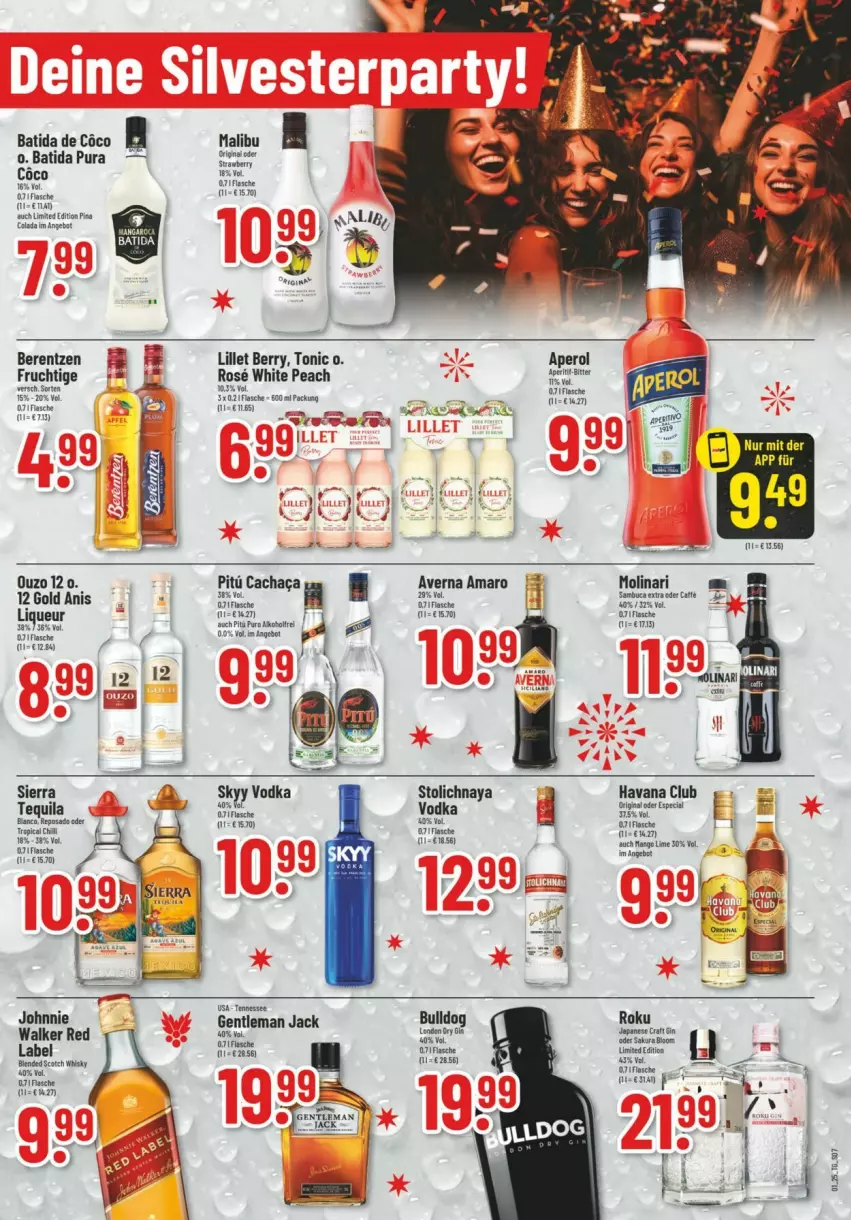 Aktueller Prospekt Trinkgut - Prospekte - von 22.12 bis 28.12.2024 - strona 7 - produkty: amaro, angebot, aperol, averna, batida, berentzen, Bulldog, cola, fisch, fische, flasche, frucht, gin, Havana Club, lillet, mango, Molinari, ouzo, Sierra, skyy, Skyy Vodka, Ti, tonic, vodka