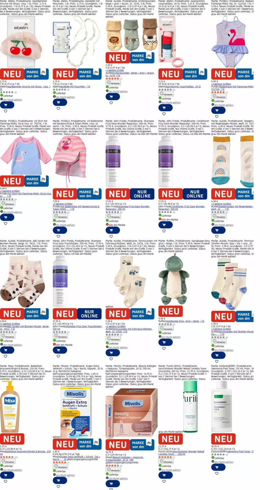 Aktueller Prospekt Dm Drogerie - Prospekte - von 06.04 bis 15.04.2026 - strona 12 - produkty: Bad, blume, blumen, body, bodylotion, braun, eier, eis, ente, Halskette, hyaluron, Jura, Kette, kirsch, kirsche, Kollagen, kraft, lamm, LG, Lotion, mac, Mixa, Muscheln, Mütze, pool, Puppe, rasen, reifen, reis, rel, rum, Sehkraft, shampoo, shirt, socken, Ti, Toner, topper, uhd, usb