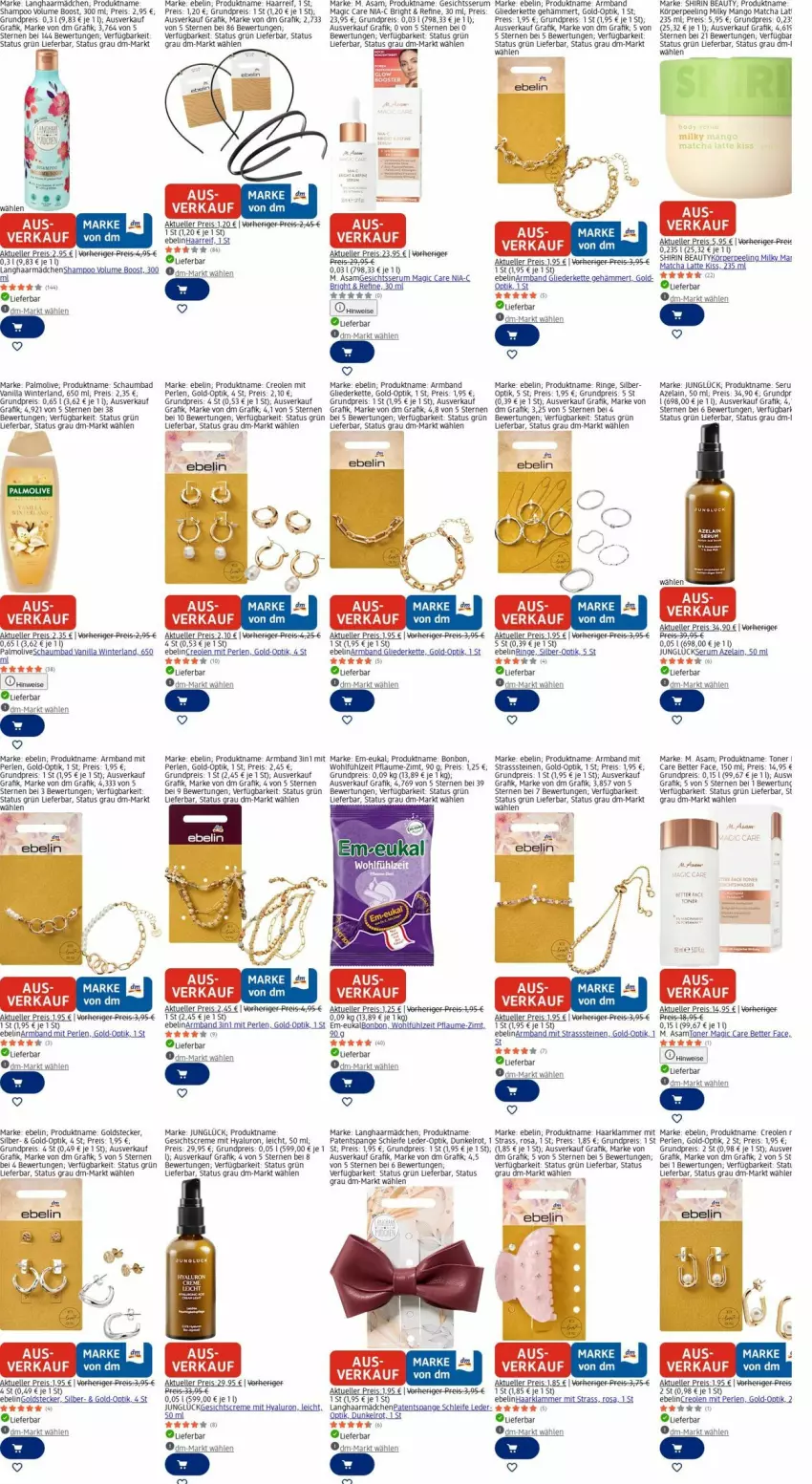 Aktueller Prospekt Dm Drogerie - Prospekte - von 06.04 bis 15.04.2026 - strona 16 - produkty: Armband, Bad, bett, Brei, creme, eis, elle, ente, Gesichtscreme, hyaluron, Kette, lamm, latte, mango, olive, palmolive, Peeling, perlen, pflaume, reis, reiss, rel, ring, rum, schaumbad, Serum, shampoo, Ti, Toner, uhu