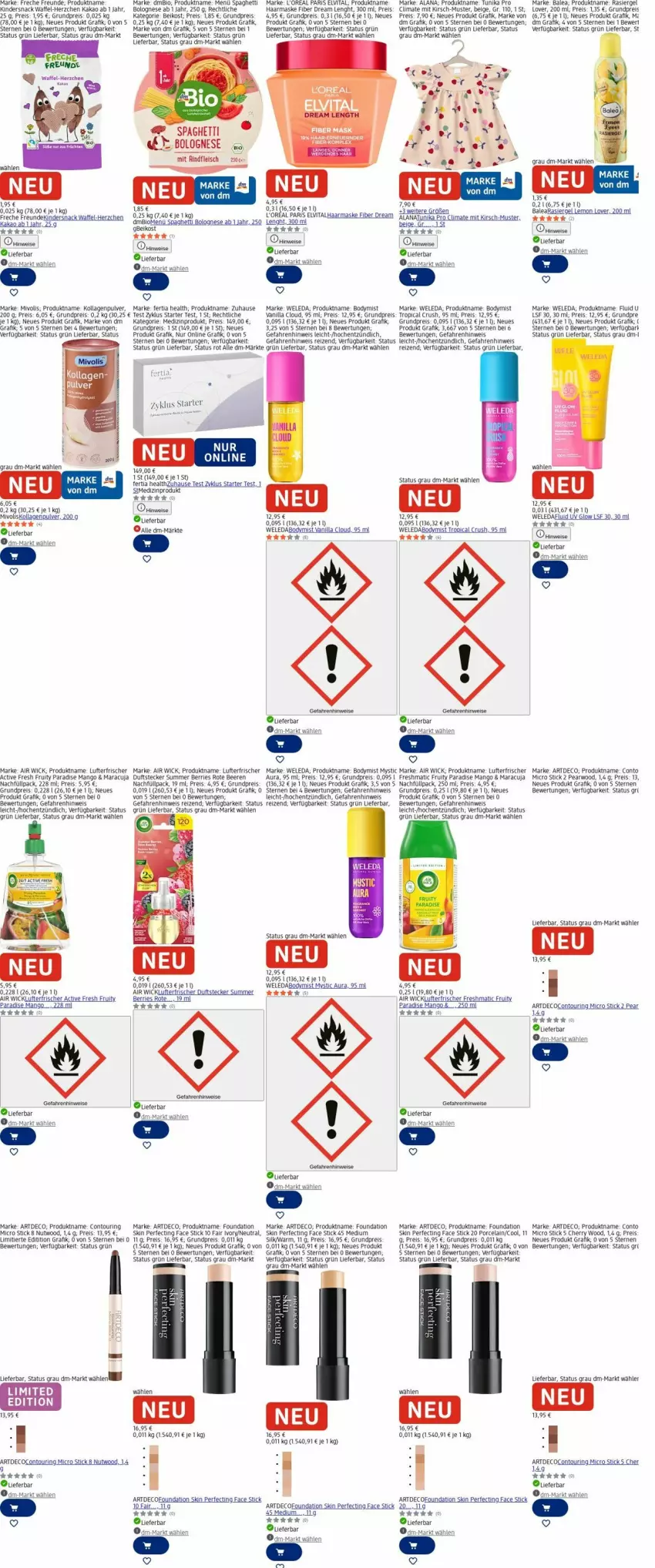 Aktueller Prospekt Dm Drogerie - Prospekte - von 06.04 bis 15.04.2026 - strona 3 - produkty: Air Wick, beere, beeren, bio, body, bolognese, eis, elvital, fleisch, freche freunde, kakao, Kinder, kirsch, Kollagen, l'oreal, lufterfrischer, mac, mango, maracuja, Maske, medizinprodukt, rasiergel, reis, Ria, rind, rindfleisch, ring, snack, spaghetti, Ti, tunika, vita, weleda, WICK