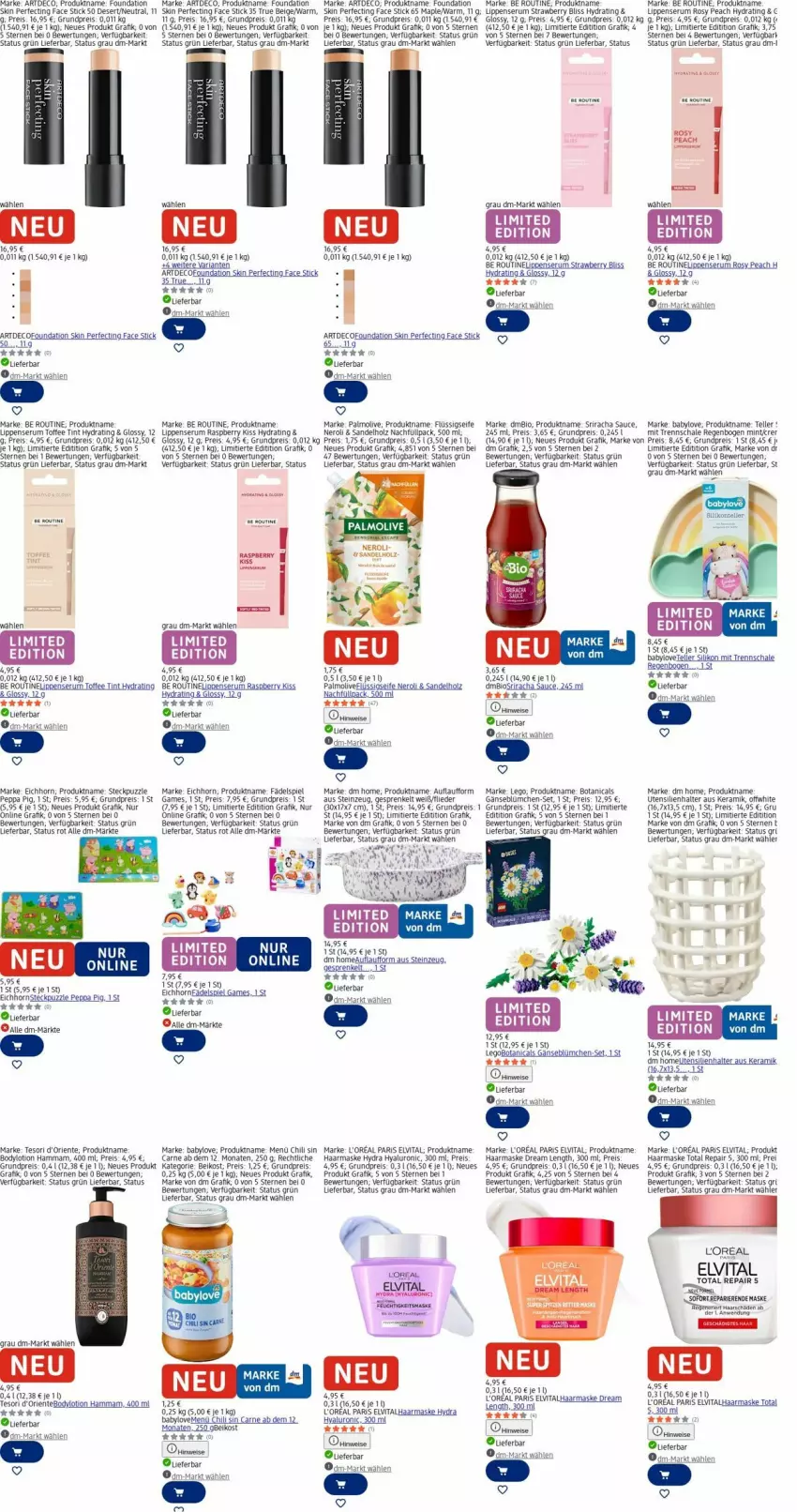 Aktueller Prospekt Dm Drogerie - Prospekte - von 06.04 bis 15.04.2026 - strona 4 - produkty: Babylove, bio, body, bodylotion, chili, eis, elle, elvital, ente, flieder, flüssigseife, Heu, Holz, hyaluron, l'oreal, loreal, Lotion, mam, Maske, mint, nero, olive, palmolive, Peppa Pig, Puzzle, raspberry, reis, Ria, rum, sauce, Schal, Schale, Seife, Serum, Sriracha, teller, Ti, vita
