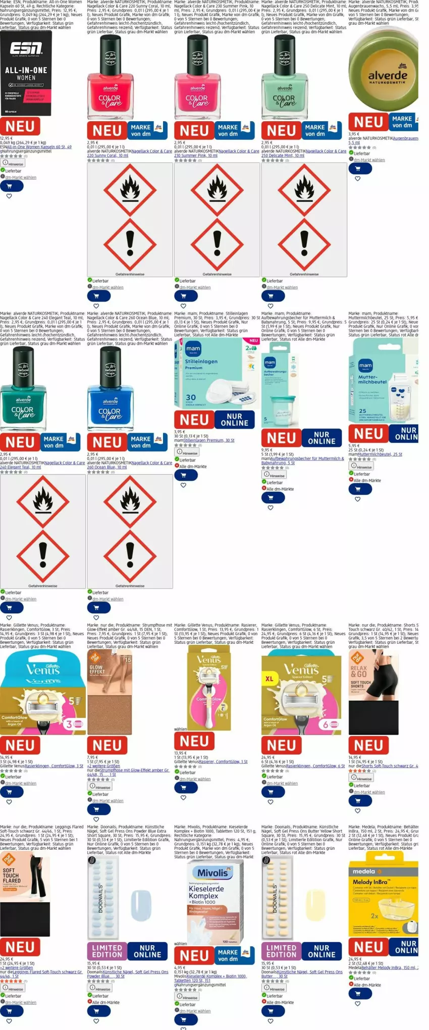 Aktueller Prospekt Dm Drogerie - Prospekte - von 06.04 bis 15.04.2026 - strona 6 - produkty: Alverde, Amber, Babynahrung, Becher, Behälter, beutel, bio, butter, Coral, eis, erde, gillette, gillette venus, gin, hose, Kieselerde, kosmetik, lack, leggings, mam, milch, mint, Nagellack, natur, natura, naturkosmetik, rasierer, Rasierklinge, rasierklingen, reis, rel, rum, shorts, Strumpfhose, tablet, tablett, Tablette, Ti, uhu, usb, venus