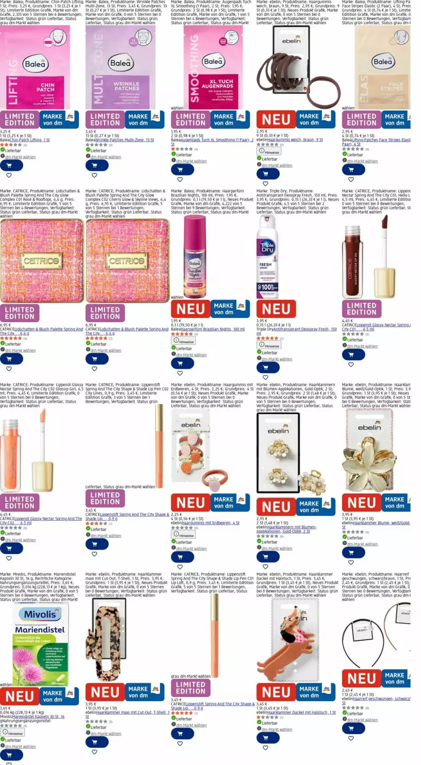Aktueller Prospekt Dm Drogerie - Prospekte - von 06.04 bis 15.04.2026 - strona 9 - produkty: Antitranspirant, asti, beere, beeren, blume, blumen, braun, Brazilian, deo, deospray, eis, erdbeere, erdbeeren, Klammern, lamm, Lippenstift, Palette, reis, ring, Ti, tuc