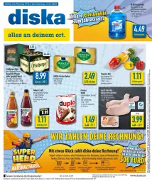 Gazetka promocyjna Diska - Prospekte - Gazetka - ważna od 14.01 do 14.01.2023 - strona 1 - produkty: aktionspreis, angebot, angebote, aust, Berger, butter, deka, duplo, eis, Elan, ferrero, flasche, Freiberger, gutschein, hähnchenschenkel, henkel, Hobby, irische butter, nuss, paprika, paprika mix, pils, pilsner, reis, saft, schenkel, Spezi, Ti, ZTE