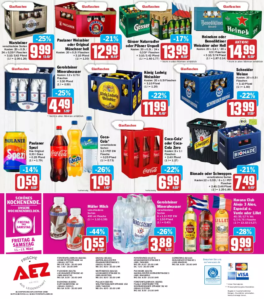 Aktueller Prospekt Aez - Prospekte - von 07.03 bis 12.03.2022 - strona 20 - produkty: AEZ, Alwa, Benediktiner, bier, bio, bionade, buch, coca-cola, cola, drucker, eis, elle, Engel, ente, erde, fisch, flasche, Germ, gerolsteine, gerolsteiner, gin, glasflasche, gösser, gsw, Havana Club, heineken, kerze, lillet, milch, mineralwasser, Müller, natur, Paula, paulaner, perla, pils, pilsner, pilsner urquell, radler, reis, ring, rum, schweppes, Spezi, steiner, teller, Ti, uhr, warsteiner, wasser, weissbier