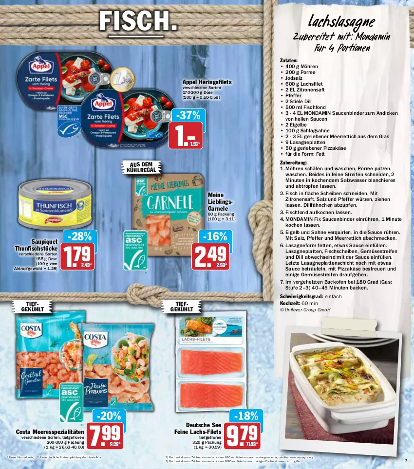 Aktueller Prospekt Aez - Prospekte - von 07.03 bis 12.03.2022 - strona 7 - produkty: aqua, aus dem kühlregal, backofen, eis, elle, filet, filets, fisch, fische, Fischer, hering, Herings, heringsfilets, Käse, kühlregal, lachs, lachsfilet, lasagne, latte, meerrettich, möhren, mondamin, Ofen, pfeffer, pizza, regal, reifen, reis, Rettich, ring, saft, sahne, salz, sauce, saucen, saupiquet, Schere, schlagsahne, Spezi, teller, thunfisch, Ti, wasser, zitrone, zitronen, zitronensaft, ZTE