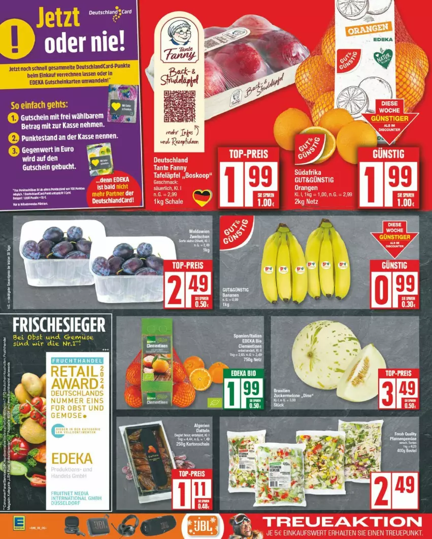 Aktueller Prospekt Edeka - Prospekte - von 11.11 bis 16.11.2024 - strona 2 - produkty: buch, eier, ente, gemuse, gutschein, obst, tante fanny, Ti