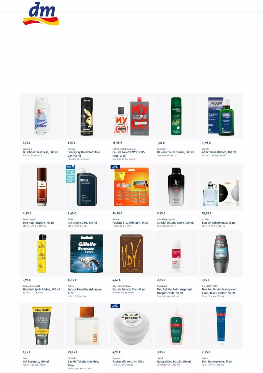 Aktueller Prospekt Dm Drogerie - Prospekte - von 24.02 bis 02.03.2022 - strona 5 - produkty: after shave, Antitranspirant, arla, balsam, creme, deo, deo spray, deodorant, dove, dusche, duschgel, eau de toilette, gillette, gin, got2b, Haarlack, jil sander, kleber, lack, LG, natur, natura, olive, palmolive, Playboy, Rasierschaum, s.oliver, schwarzkop, schwarzkopf, Seife, Speick, Sport, Ti, weleda