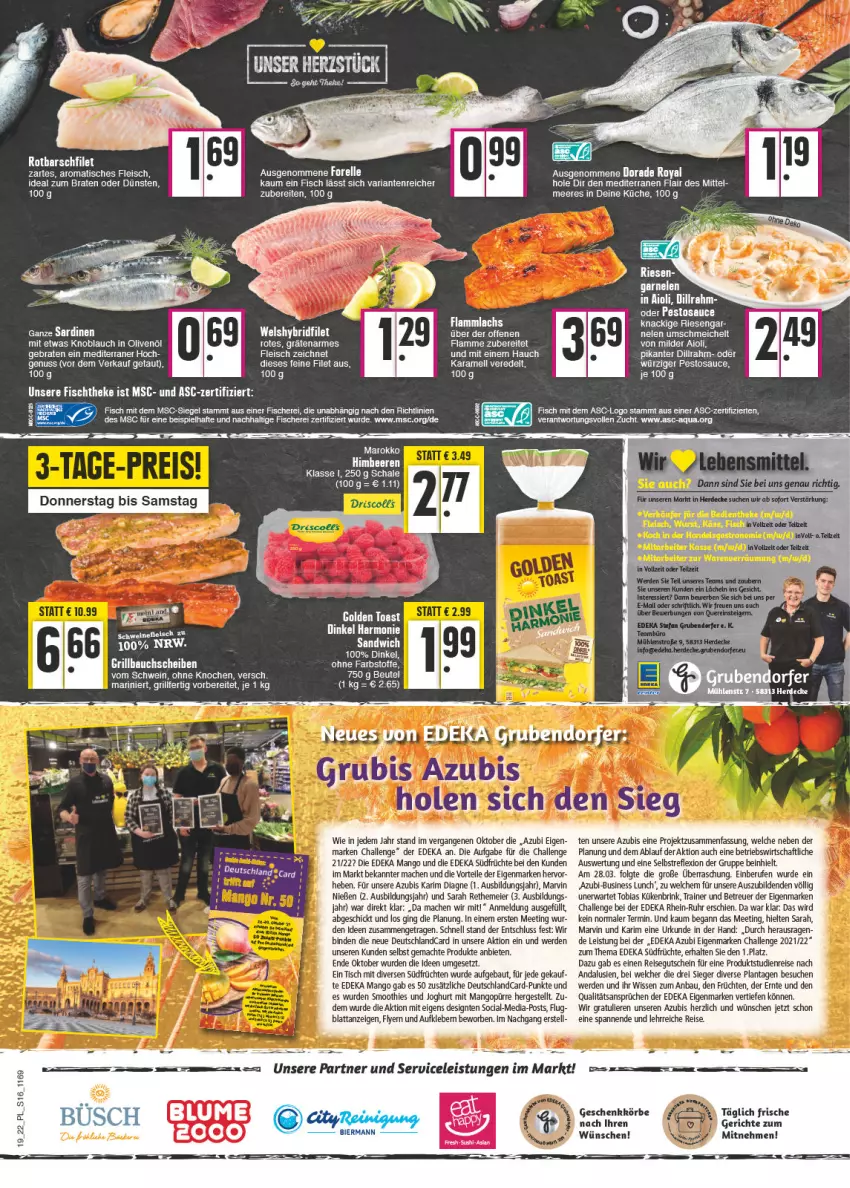 Aktueller Prospekt E Center - Angebote der Woche - von 09.05 bis 14.05.2022 - strona 16 - produkty: aqua, Aufkleber, Bau, bauchscheiben, beere, beeren, beutel, binden, braten, decke, deka, deutschlandcard, eier, eis, erde, filet, fisch, fische, Fischer, fischtheke, fleisch, früchte, früchten, garnelen, gin, grill, Grillbauch, gutschein, himbeer, himbeere, himbeeren, ideal zum braten, in olivenöl, joghur, joghurt, karamell, kleber, knoblauch, küche, lachs, lamm, LG, Liege, mac, mango, nuss, olive, oliven, olivenöl, pesto, reis, Ria, Rotbarsch, rotbarschfilet, sandwich, sauce, Schal, Schale, Schere, schwein, schweine, schweinefleisch, smoothie, smoothies, tee, Ti, tisch, uhr, usb, wein, weine, Wels