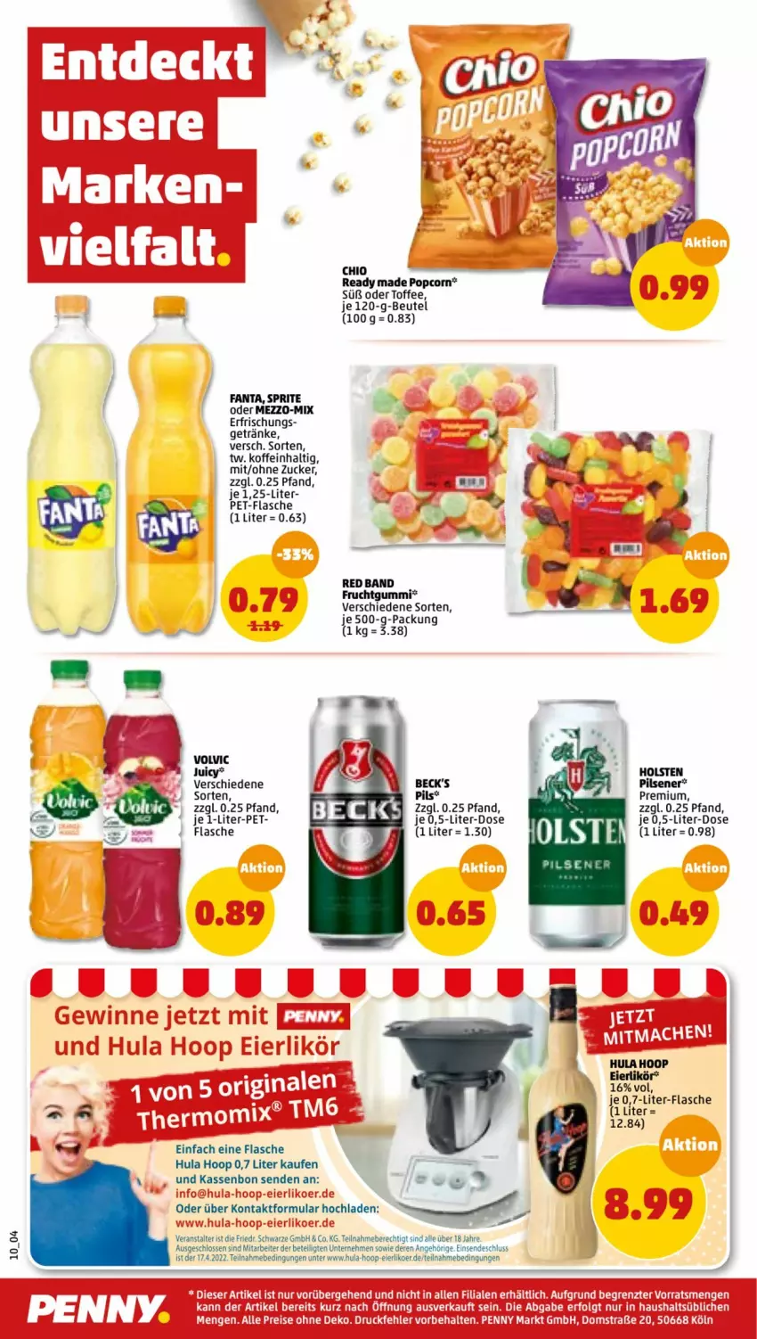 Aktueller Prospekt Penny - Prospekte - von 14.03 bis 19.03.2022 - strona 10 - produkty: beutel, eier, eierlikör, fanta, flasche, frucht, fruchtgummi, getränk, getränke, holsten, Hula Hoop, likör, pet-flasche, pils, pilsener, popcorn, sprite, Ti, zucker