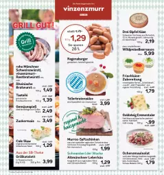 Gazetka promocyjna Aez - Prospekte - Gazetka - ważna od 10.06 do 10.06.2023 - strona 5 - produkty: braten, bratwurst, burger, creme, eis, elle, emmentaler, frischkäse, frischkäsezubereitung, gewürz, gin, goldsteig, grill, grillkotelett, hartkäse, ilag, Käse, knoblauch, Knoblauchcreme, kotelett, leberkäs, mac, mais, marinade, milch, nuss, regensburger, reis, rind, saft, saftschinken, salat, sauce, schinken, schnittlauch, schwein, schweine, schweizer hartkäse, Spezi, steak, teller, Ti, wein, weine, Wild, wurst, ZTE, zucker, zuckermais