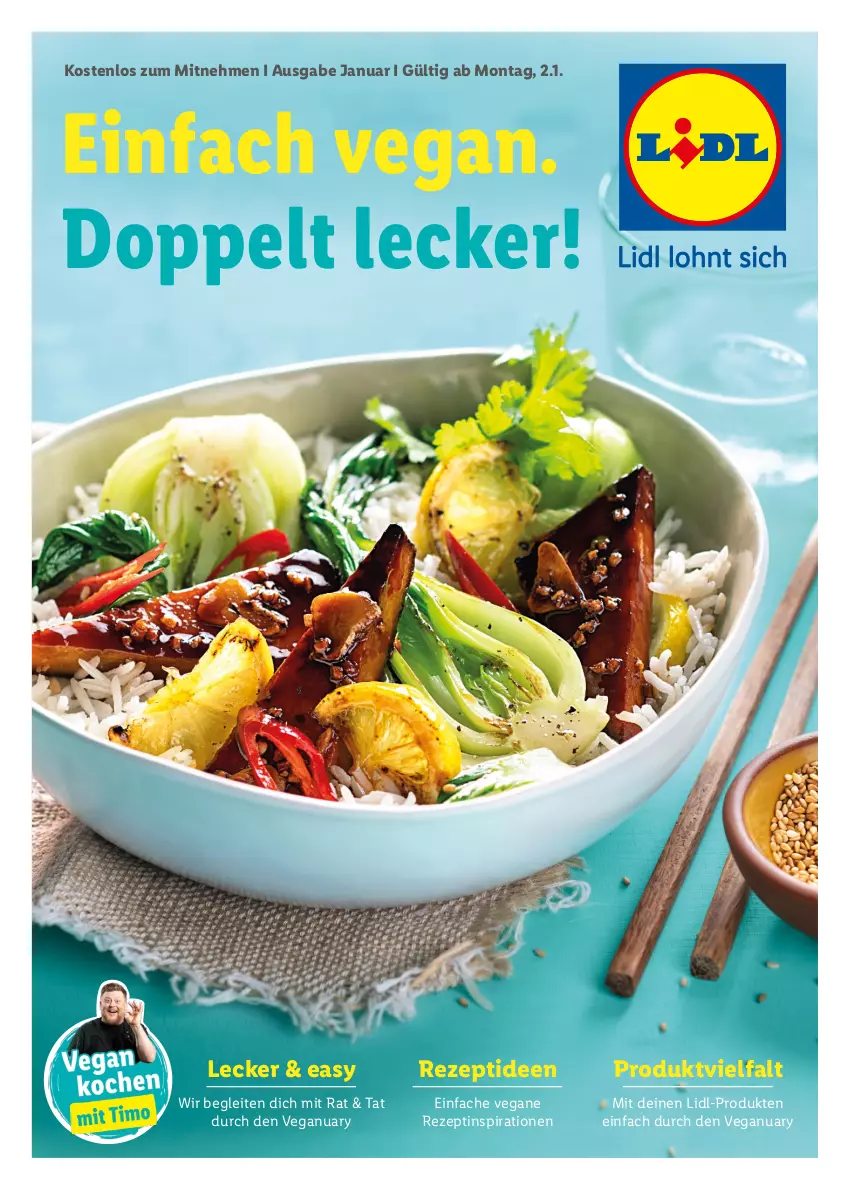 Aktueller Prospekt Lidl - Vegan Magazin - von 02.01 bis 05.02.2023 - strona 1 - produkty: rezept, Ti