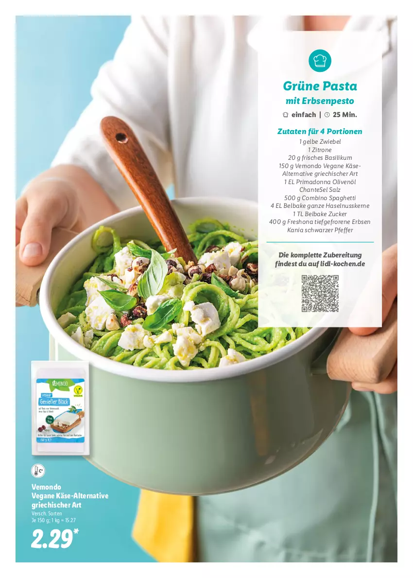 Aktueller Prospekt Lidl - Vegan Magazin - von 02.01 bis 05.02.2023 - strona 13 - produkty: basilikum, erbsen, haselnuss, Käse, nuss, olive, oliven, olivenöl, pasta, pesto, pfeffer, salz, spaghetti, Ti, zitrone, zucker, zwiebel