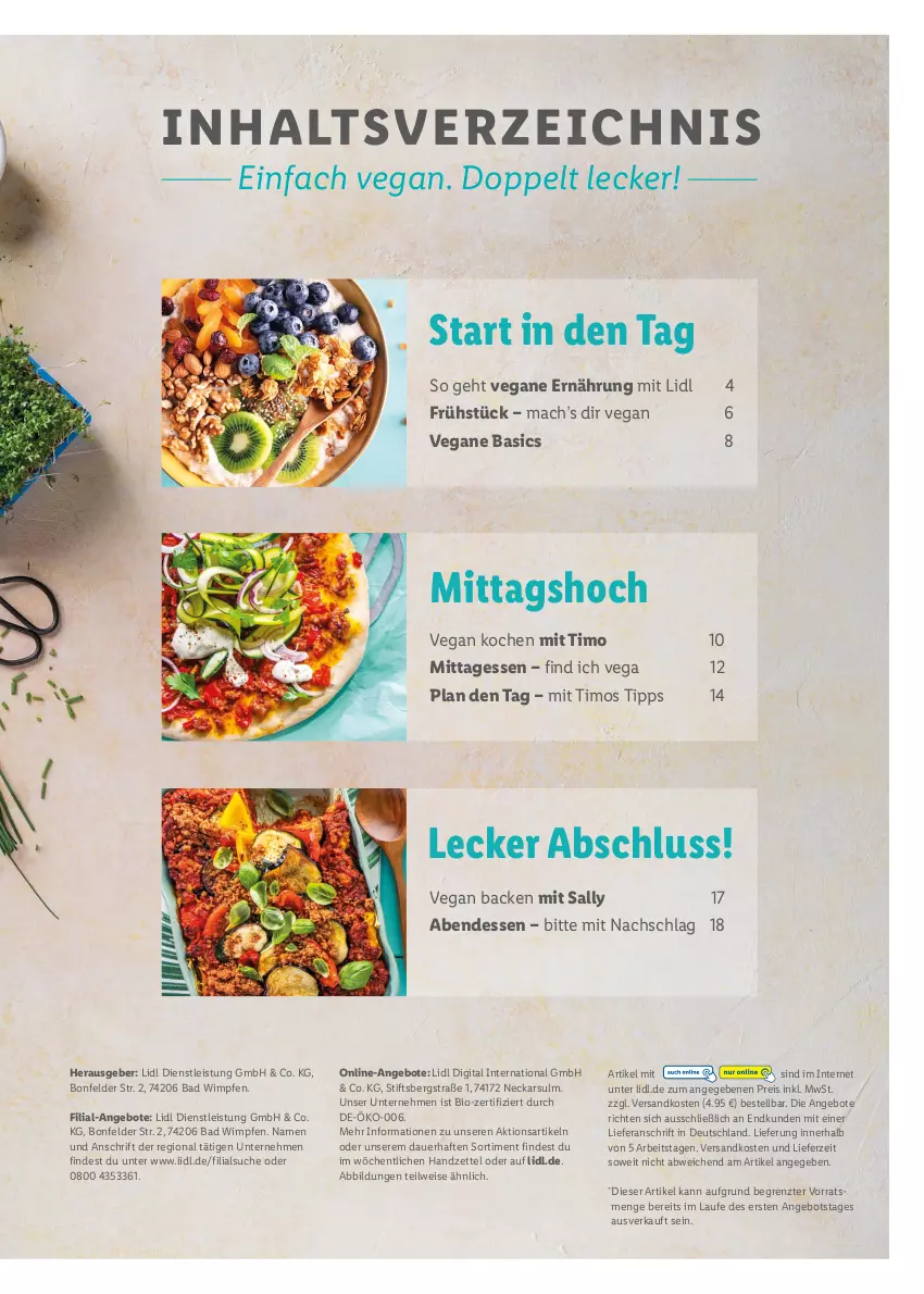 Aktueller Prospekt Lidl - Vegan Magazin - von 02.01 bis 05.02.2023 - strona 3 - produkty: angebot, angebote, auer, Bad, bio, eis, mac, ndk, reis, Ti, ZTE