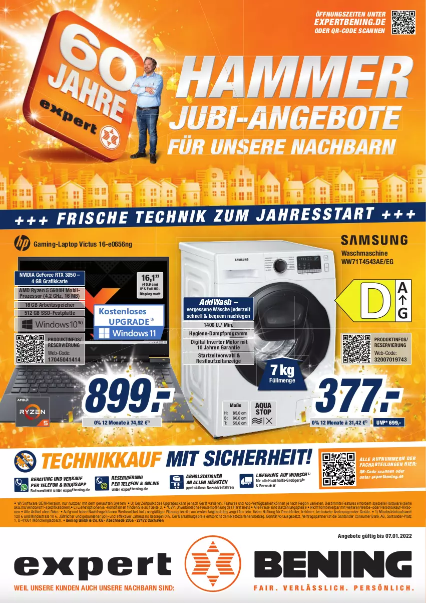 Aktueller Prospekt Expert Aurich - Prospekte - von 01.01 bis 07.01.2022 - strona 1 - produkty: addwash, angebot, angebote, aqua, Bank, eis, elle, fernseher, festplatte, geforce, hardware, HDD, Laptop, latte, nvidia, nvidia geforce, Persona, reis, rtx, ryzen, Software, Spezi, ssd, telefon, teller, Ti, waschmaschine