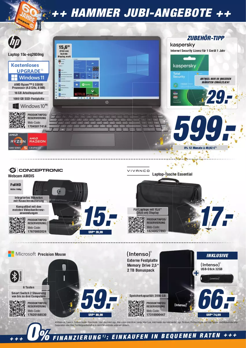 Aktueller Prospekt Expert Aurich - Prospekte - von 01.01 bis 07.01.2022 - strona 16 - produkty: angebot, angebote, celeron, computer, deo, eis, Externe Festplatte, festplatte, HDD, Intel, Laptop, latte, Pentium, pute, ryzen, ssd, Tasche, Ti, usb