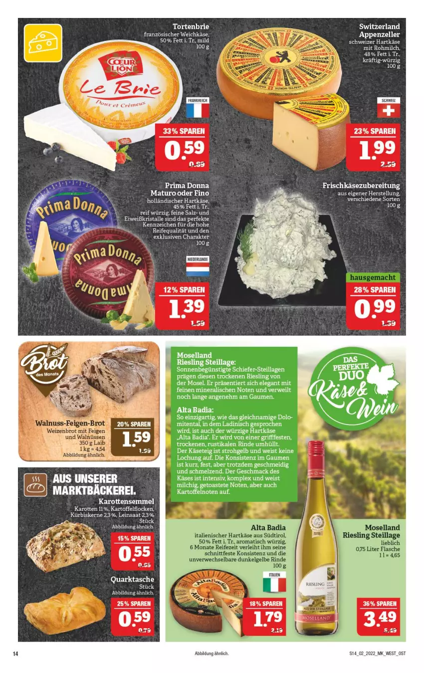 Aktueller Prospekt Marktkauf - Prospekt - von 09.01 bis 15.01.2022 - strona 18 - produkty: Bad, brie, creme, eis, hartkäse, karotten, kartoffel, Käse, Kürbis, kürbiskerne, mac, milch, moselland, quark, riesling, rwe, salz, Semmel, Tasche, Ti, toast, torte