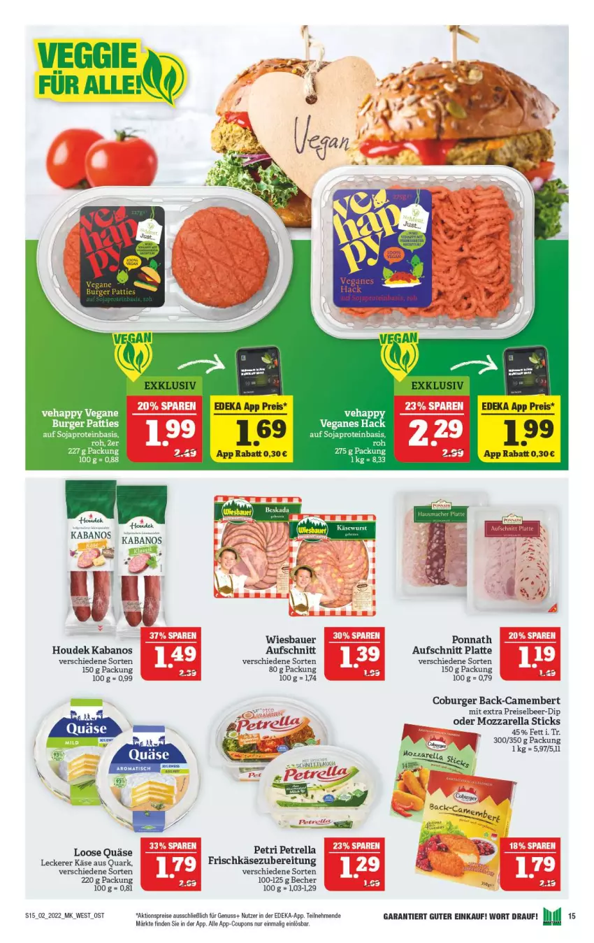 Aktueller Prospekt Marktkauf - Prospekt - von 09.01 bis 15.01.2022 - strona 19 - produkty: aktionspreis, auer, aufschnitt, Bau, Bauer, Becher, bier, burger, camembert, coupon, coupons, deka, dip, eis, frischkäse, frischkäsezubereitung, houdek, kabanos, Käse, latte, Loose, mozzarella, nuss, petrella, ponnath, quark, quäse, reis, rel, soja, Ti, wiesbauer