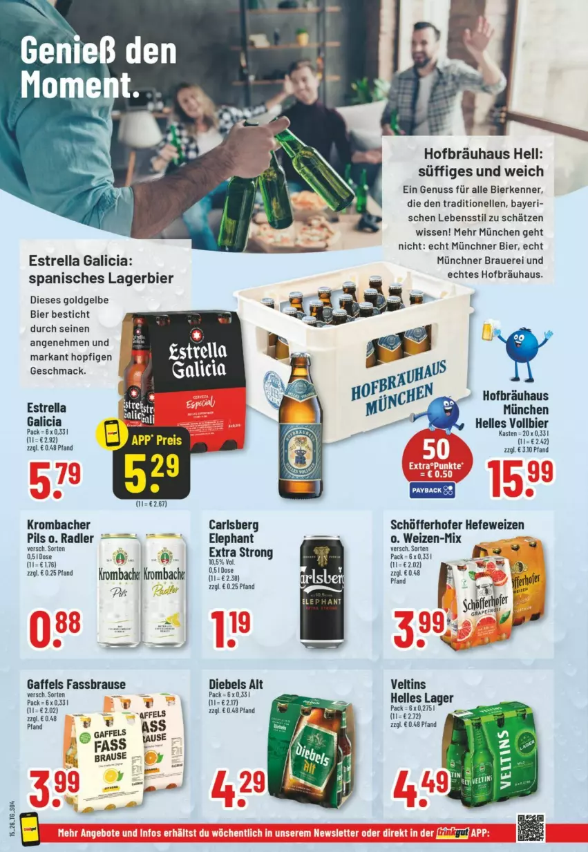 Aktueller Prospekt Trinkgut - Prospekte - von 05.04 bis 11.04.2026 - strona 4 - produkty: auer, bier, brause, carlsberg, diebels, eis, elle, fassbrause, Hefe, hefeweizen, krombache, krombacher, krombacher pils, Lagerbier, mac, nuss, pils, radler, reis, rel, schöfferhofer, Ti, veltins