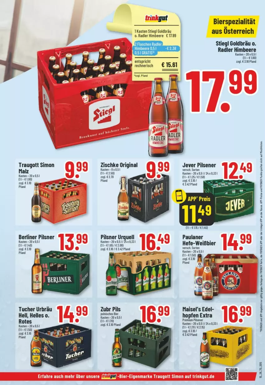 Aktueller Prospekt Trinkgut - Prospekte - von 05.04 bis 11.04.2026 - strona 5 - produkty: angebot, angebote, beere, berliner, bier, eis, elle, gin, Hefe, himbeer, himbeere, jever, jever pilsener, mais, Paula, paulaner, payback, pils, pilsener, pilsner, pilsner urquell, premium pils, radler, reifen, reis, sim, Spezi, Stiegl, Ti, tuc, Tucher