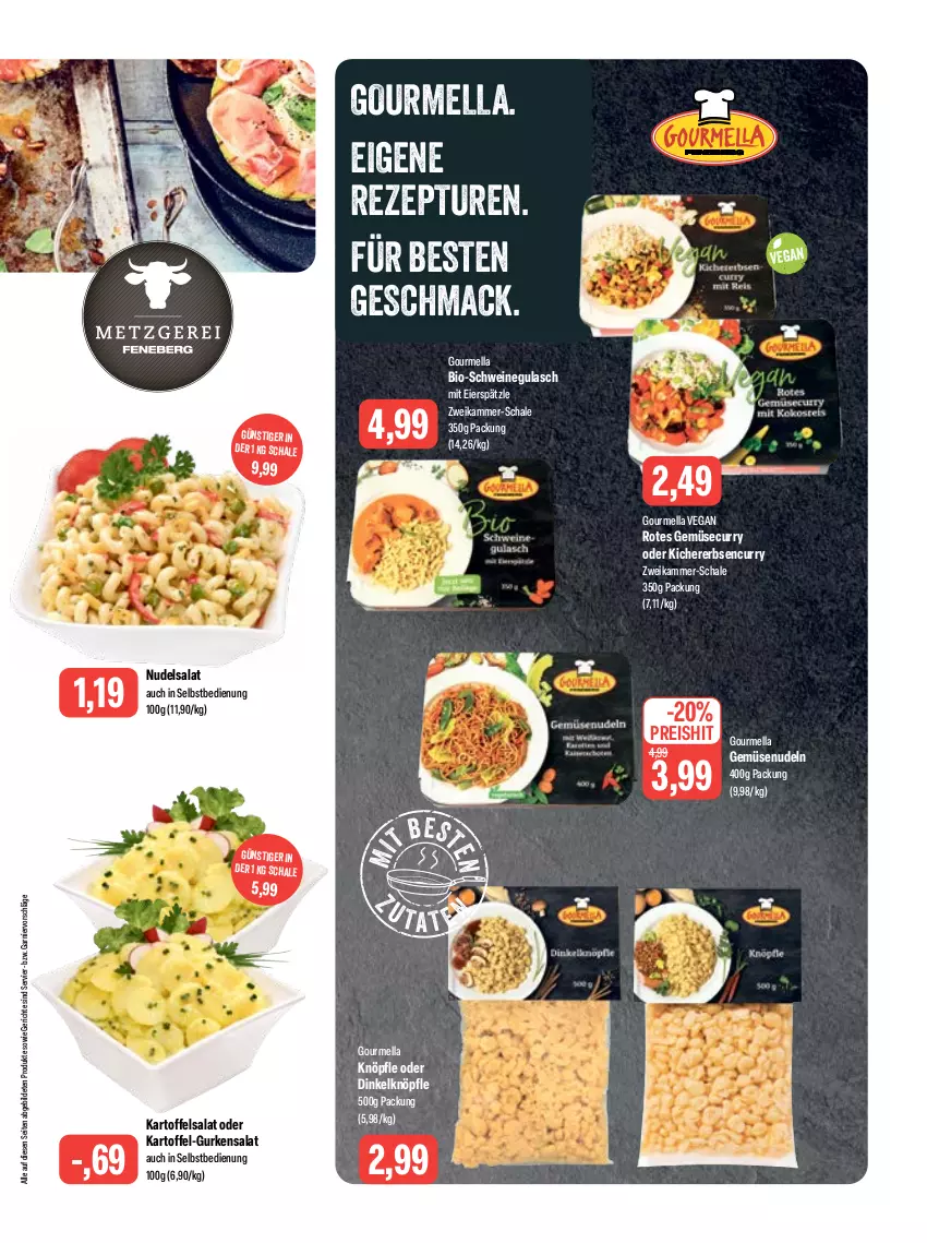 Aktueller Prospekt Feneberg - Prospekte - von 09.06 bis 10.06.2023 - strona 3 - produkty: bio, curry, eier, eierspätzle, eis, erbsen, garnier, gulasch, gurke, gurken, gurkensalat, kartoffel, kartoffelsalat, kichererbsen, mac, nudel, nudeln, nudelsalat, reis, rezept, salat, Schal, Schale, schwein, schweine, schweinegulasch, Ti, wein, weine