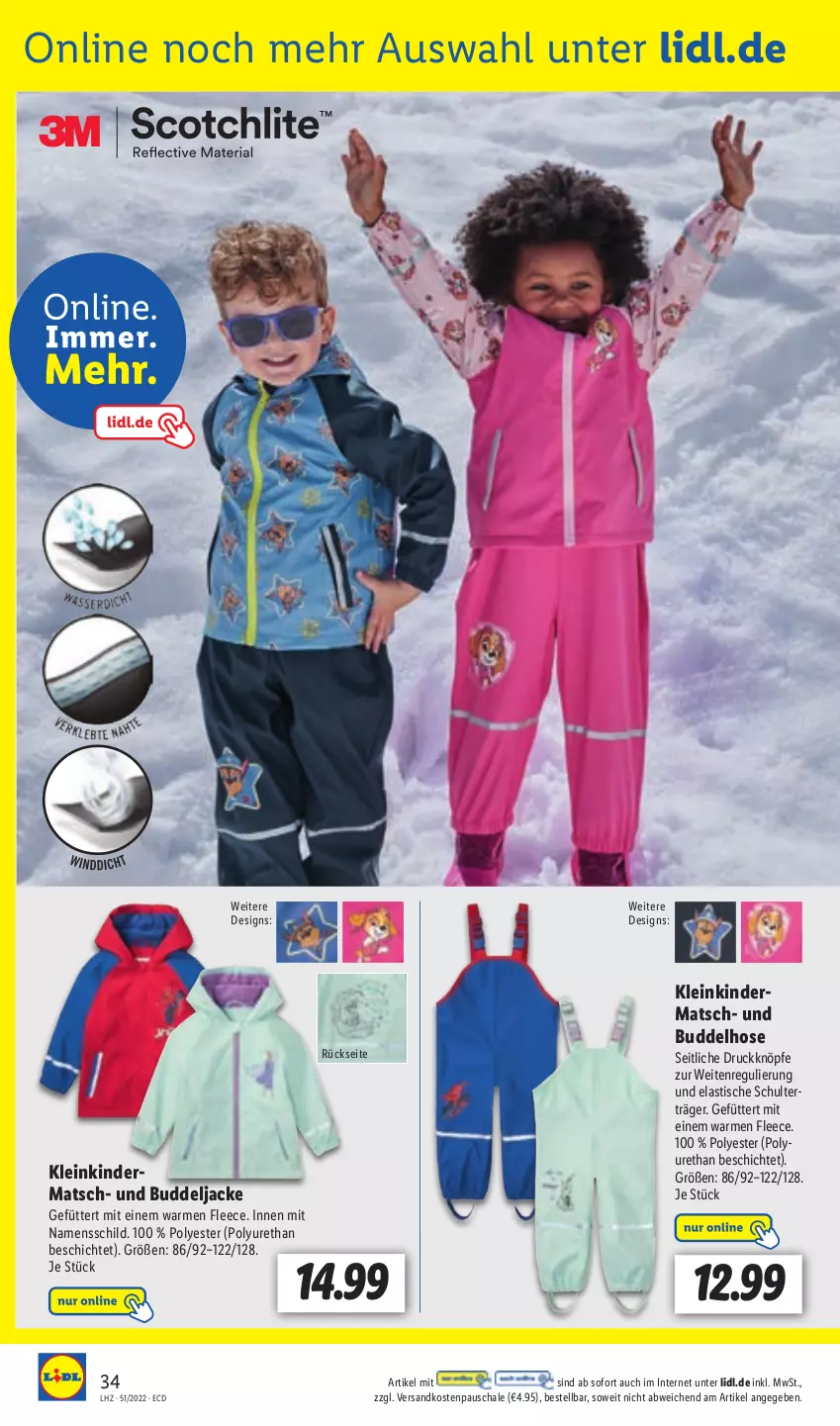 Aktueller Prospekt Lidl - Aktionsprospekt - von 19.12 bis 24.12.2022 - strona 36 - produkty: asti, hose, Jacke, Kinder, ndk, Schal, Schale, Ti, tisch