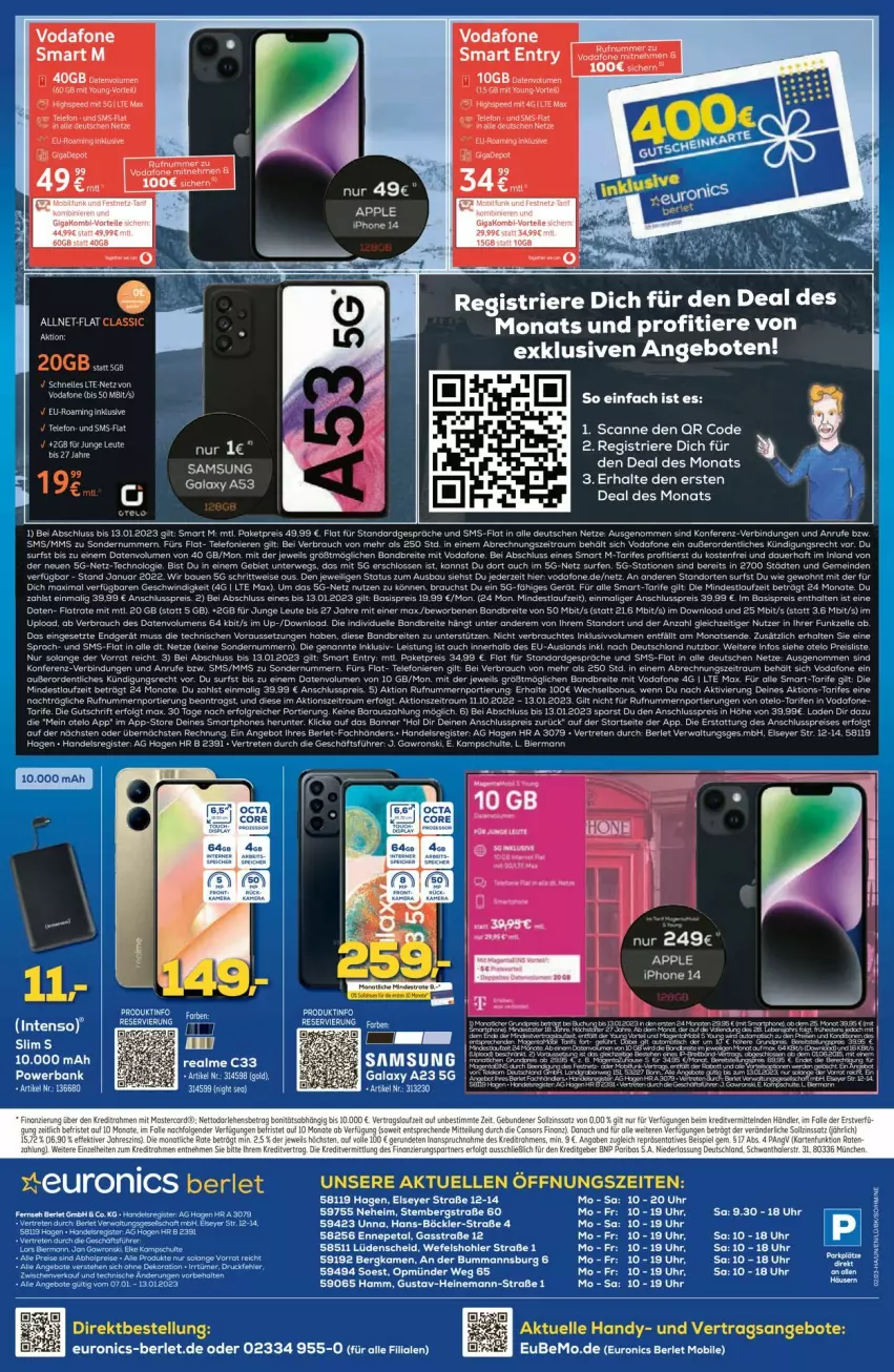 Aktueller Prospekt Euronics - Prospekte - von 11.01 bis 18.01.2023 - strona 10 - produkty: angebot, angebote, auer, Bau, bier, Brei, eis, elle, Handy, intenso, iphone, LG, Rauch, reis, rel, rwe, Samsung, smartphone, smartphones, Surf, tee, telefon, Ti, Tiere, uhr, usb, vodafone, Zelt