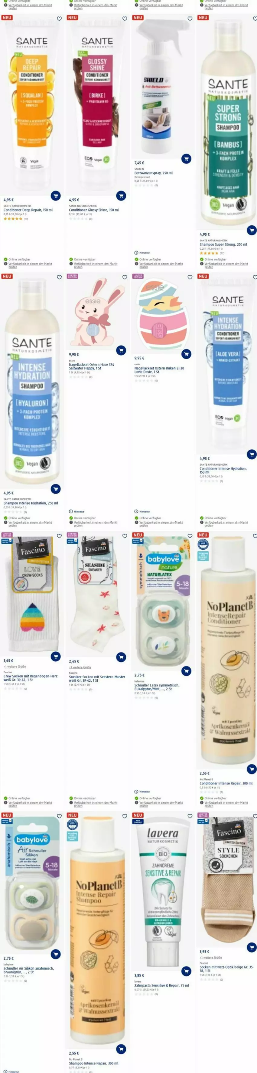 Aktueller Prospekt Dm Drogerie - Prospekte - von 26.02 bis 06.03.2024 - strona 18 - produkty: bambus, bett, bio, braun, cin, creme, eis, ente, kosmetik, lack, lavera, mint, Nagellack, natur, naturkosmetik, pasta, reifen, SANTE, shampoo, sneaker, sneaker socken, socken, tee, Ti, zahncreme, zahnpasta