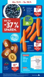 Gazetka promocyjna AldiSud - NÄCHSTE WOCHE - Gazetka - ważna od 18.11 do 18.11.2023 - strona 5 - produkty: aldi, alle artikel ohne dekoration, beere, beeren, beutel, bio, bio-karotten, dekoration, eis, heidelbeere, heidelbeeren, karotten, kiwi, Kiwi Gold, lebensmittel, LG, Rauch, reis, Schal, Schale, Ti, Yo, ZTE