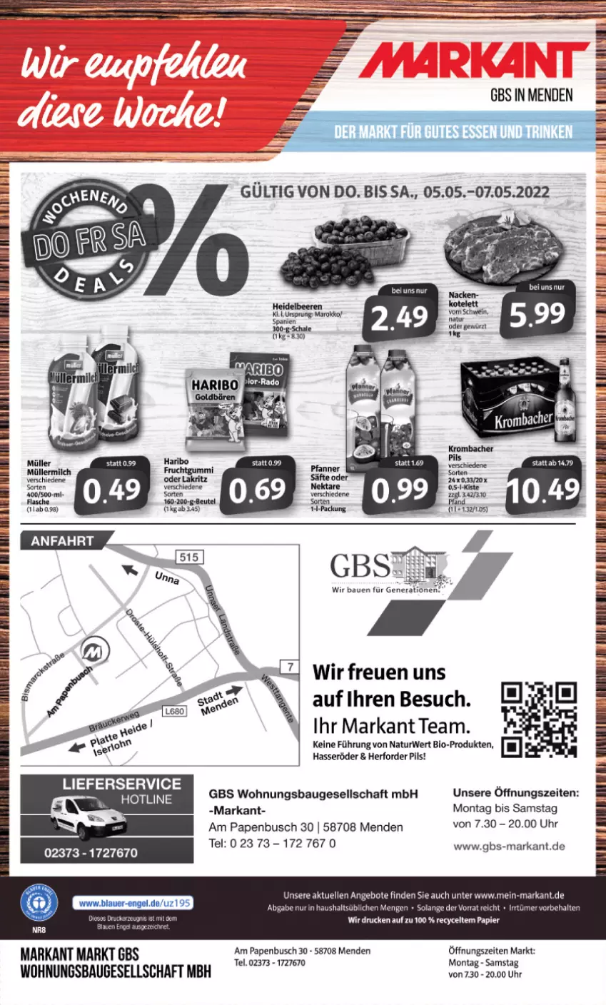 Aktueller Prospekt Markant - Prospekte - von 02.05 bis 07.05.2022 - strona 16 - produkty: angebot, angebote, Bau, Bebe, beutel, bio, brot, elle, ente, hasseröder, lieferservice, natur, pils, rwe, Schal, Schale, Ti, uhr