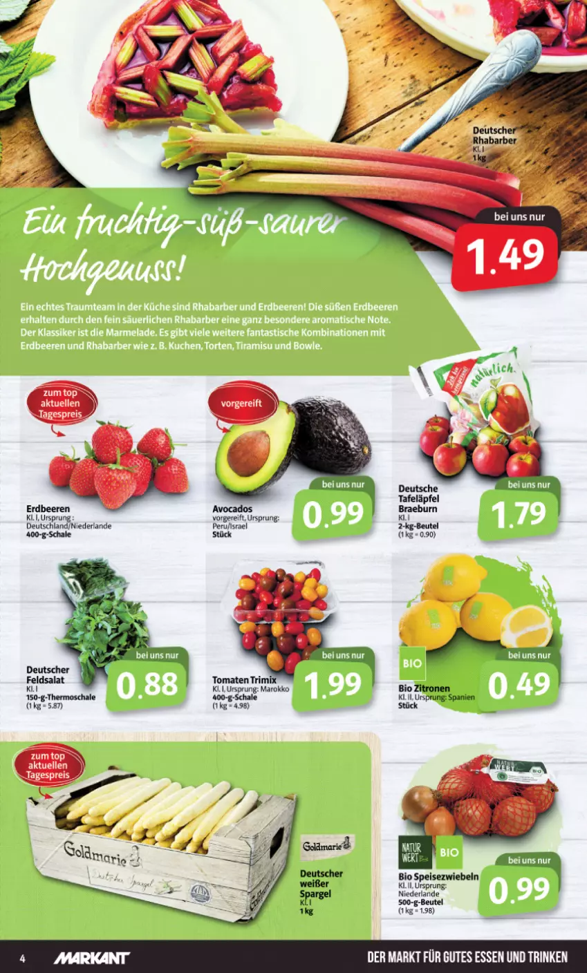 Aktueller Prospekt Markant - Prospekte - von 02.05 bis 07.05.2022 - strona 4 - produkty: avocado, avocados, beere, beeren, beutel, bio, eis, elle, erdbeere, erdbeeren, gutes essen, reis, Schal, Schale, Speisezwiebeln, tafeläpfel, tomate, tomaten, zitrone, zitronen, zwiebel, zwiebeln