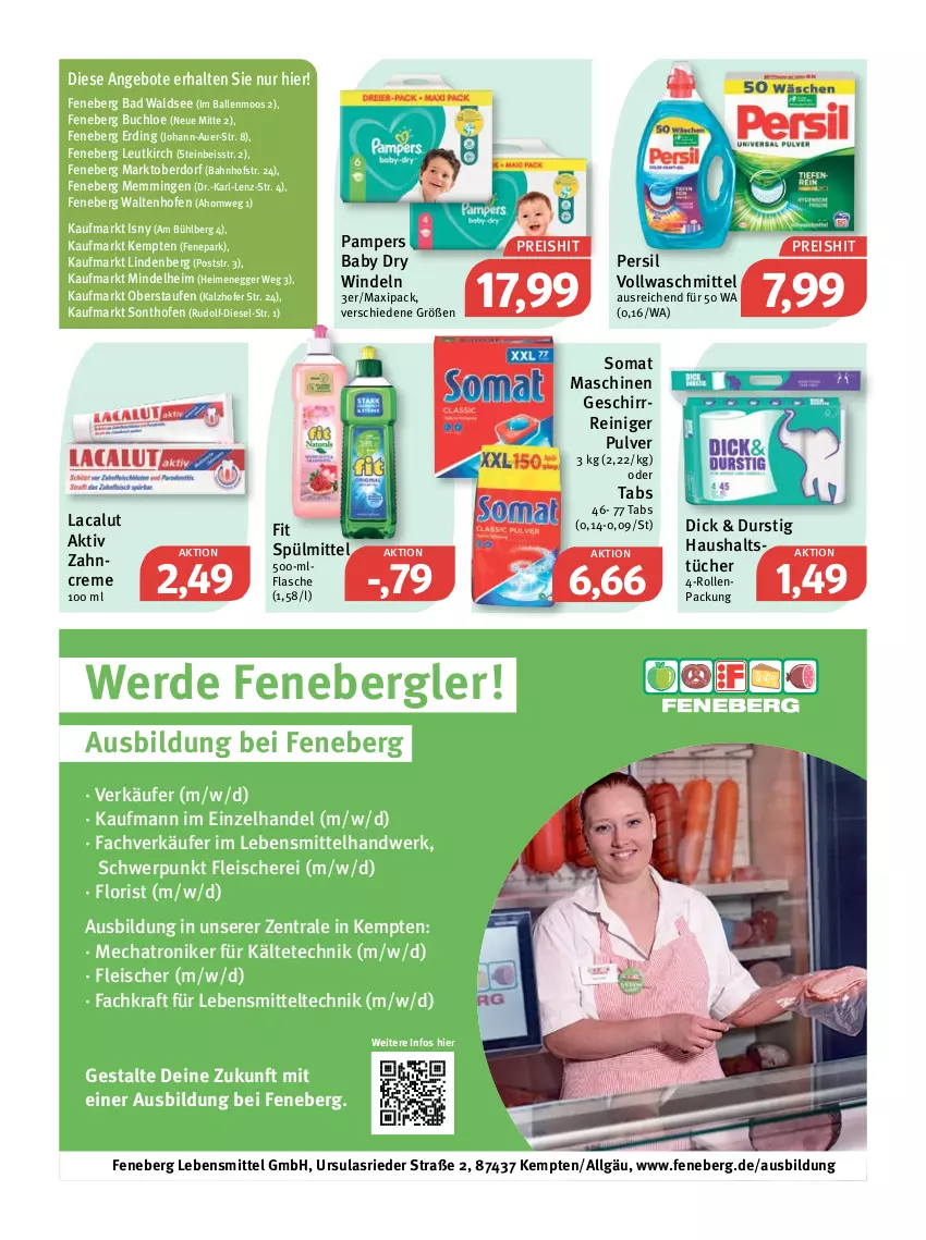 Aktueller Prospekt Feneberg - Prospekte - von 20.01 bis 22.01.2022 - strona 11 - produkty: angebot, angebote, auer, Bad, ball, buch, chloe, creme, Diesel, Egger, eis, emmi, erde, flasche, fleisch, Fleischerei, geschirr, kraft, Lacalut, lebensmittel, LG, Nike, Ofen, pampers, pampers baby dry, persil, reiniger, reis, Schere, somat, spülmittel, Ti, tücher, usb, vollwaschmittel, waschmittel, windeln, zahncreme