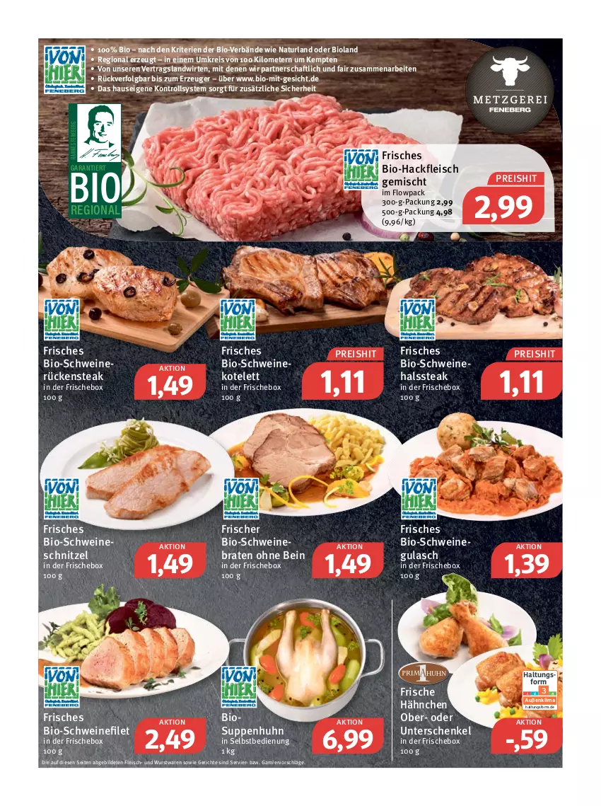 Aktueller Prospekt Feneberg - Prospekte - von 20.01 bis 22.01.2022 - strona 2 - produkty: bio, Bio-Hackfleisch, bioland, braten, eis, filet, fleisch, garnier, gulasch, hackfleisch, hackfleisch gemischt, henkel, kotelett, LG, natur, naturland, reis, Rückensteak, schenkel, schnitzel, schwein, schweine, schweinebraten, schweinefilet, schweinegulasch, schweinekotelett, schweinerücken, schweineschnitzel, steak, suppe, suppen, Suppenhuhn, Ti, wein, weine, wurst