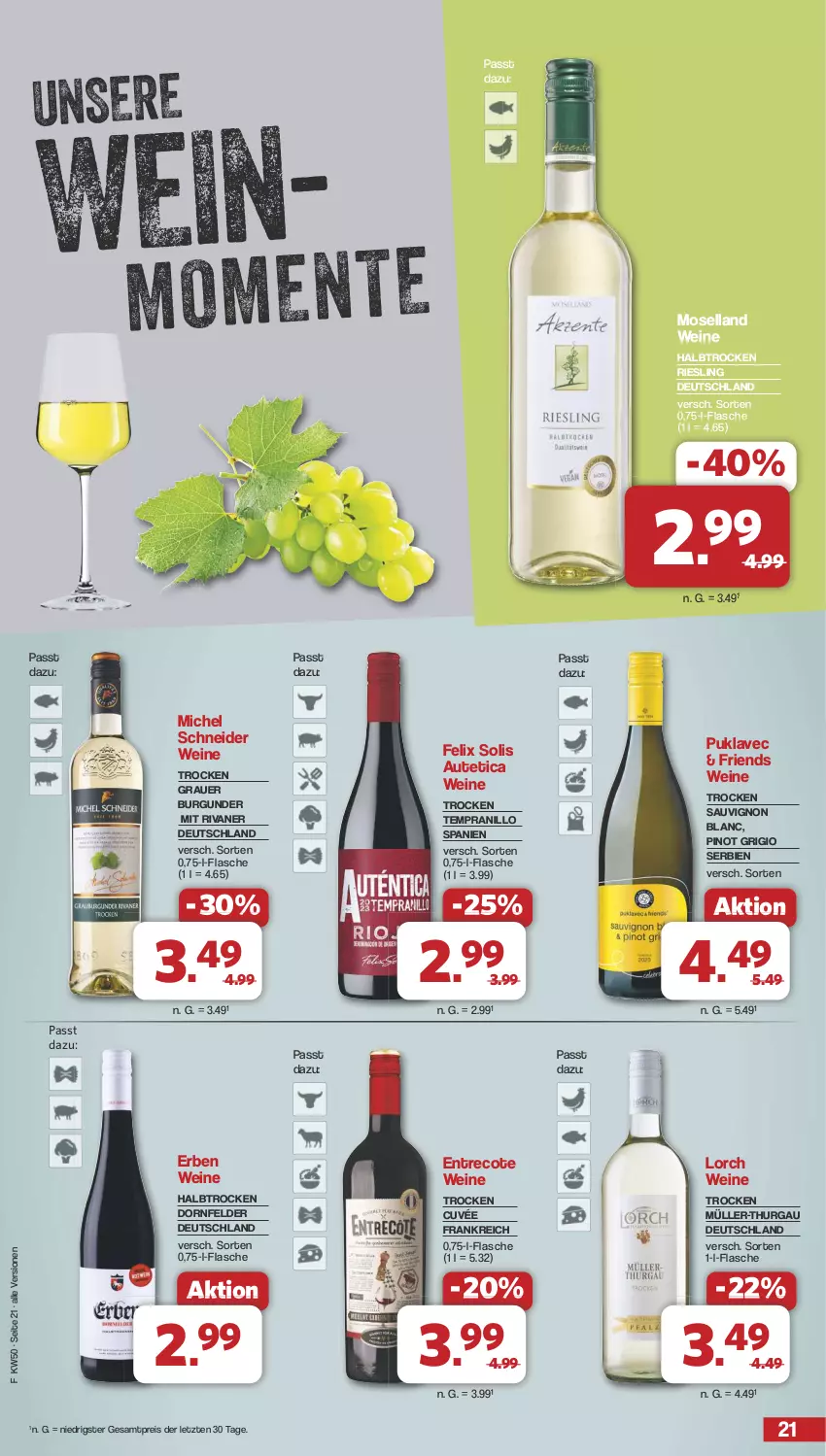 Aktueller Prospekt Famila - Prospekte - von 09.12 bis 14.12.2024 - strona 21 - produkty: auer, burgunder, cuvée, dornfelder, eis, felix, flasche, grauer burgunder, Michel Schneider, moselland, Müller, Müller-Thurgau, Pinot, pinot grigio, reis, riesling, Rivaner, sauvignon, sauvignon blanc, tempranillo, Ti, wein, weine, ZTE