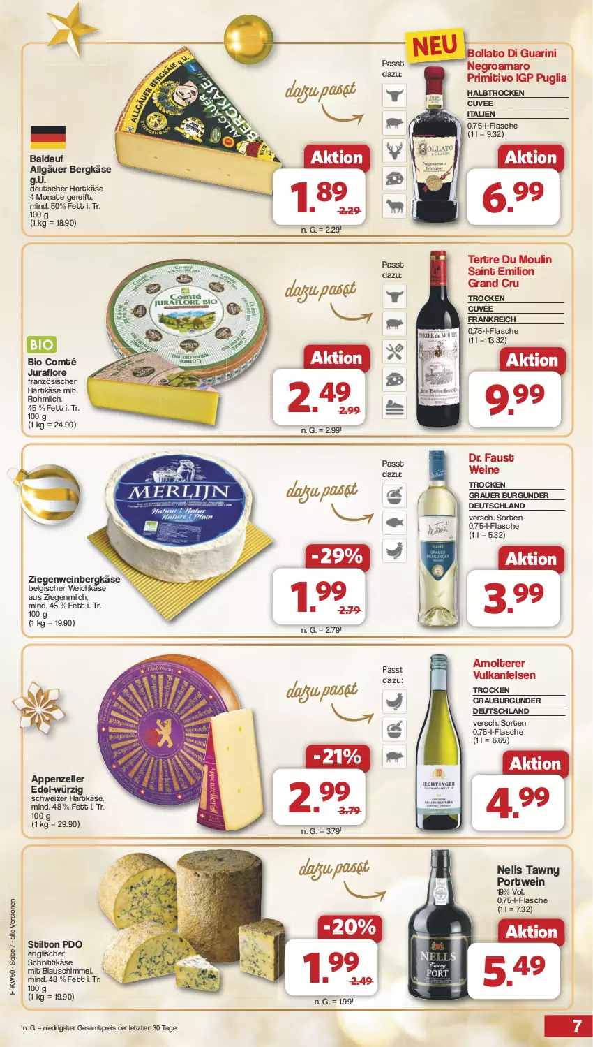 Aktueller Prospekt Famila - Prospekte - von 09.12 bis 14.12.2024 - strona 7 - produkty: amaro, appenzeller, auer, aust, Bergkäse, bio, burgunder, comté, cuvée, eis, elle, flasche, grauburgunder, grauer burgunder, hartkäse, Jura, Käse, LG, lion, milch, Portwein, primitivo, reis, schnittkäse, schweizer hartkäse, Tawny Port, Ti, weichkäse, wein, weine, ZTE