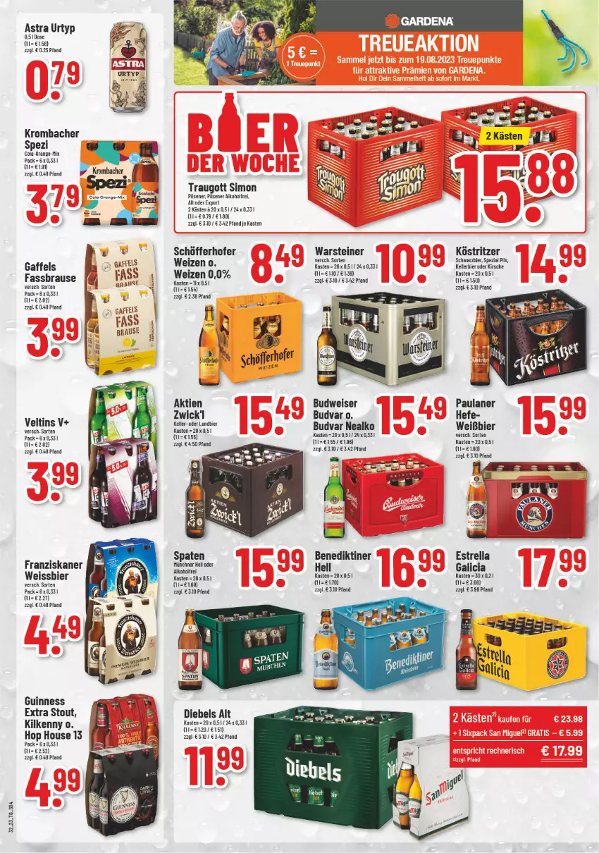 Aktueller Prospekt Trinkgut - von 07.08 bis 12.08.2023 - strona 4 - produkty: alkohol, Astra, Benediktiner, bier, brause, budweiser, cola, diebels, eis, elle, fassbrause, franziskaner, Guinness, Hefe, kellerbier, Kilkenny, kirsch, kirsche, köstritzer, krombache, krombacher, orange, Paula, paulaner, pils, pilsener, rel, schöfferhofer, sim, Spaten, Spezi, steiner, Ti, urtyp, veltins, warsteiner, weissbier, WICK