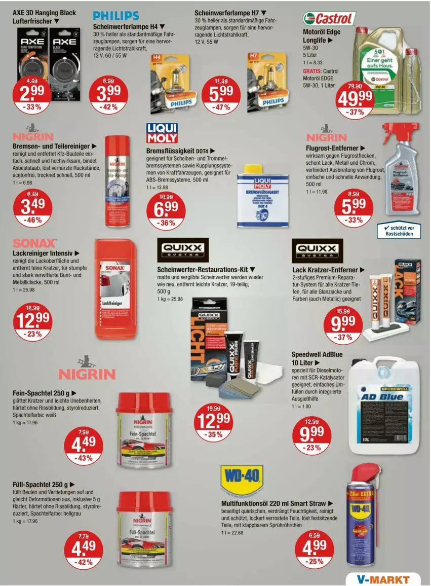 Aktueller Prospekt Vmarkt - Prospekte - von 13.06 bis 19.06.2024 - strona 15 - produkty: aceto, adblue, axe, Bau, Brei, Diesel, elle, emsa, erde, gin, kraft, lack, Lacke, Lampe, LG, longlife, lufterfrischer, Nigrin, Philips, reiniger, Scheinwerferlampe, sonax, spachtel, spee, Spezi, Ti, trommel, usb, ZTE